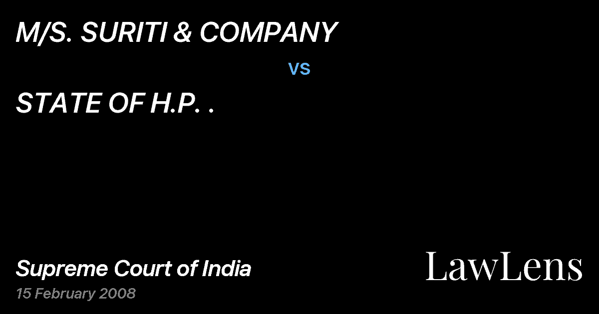 Preview image for M/S. SURITI & COMPANY vs. STATE OF H.P. .