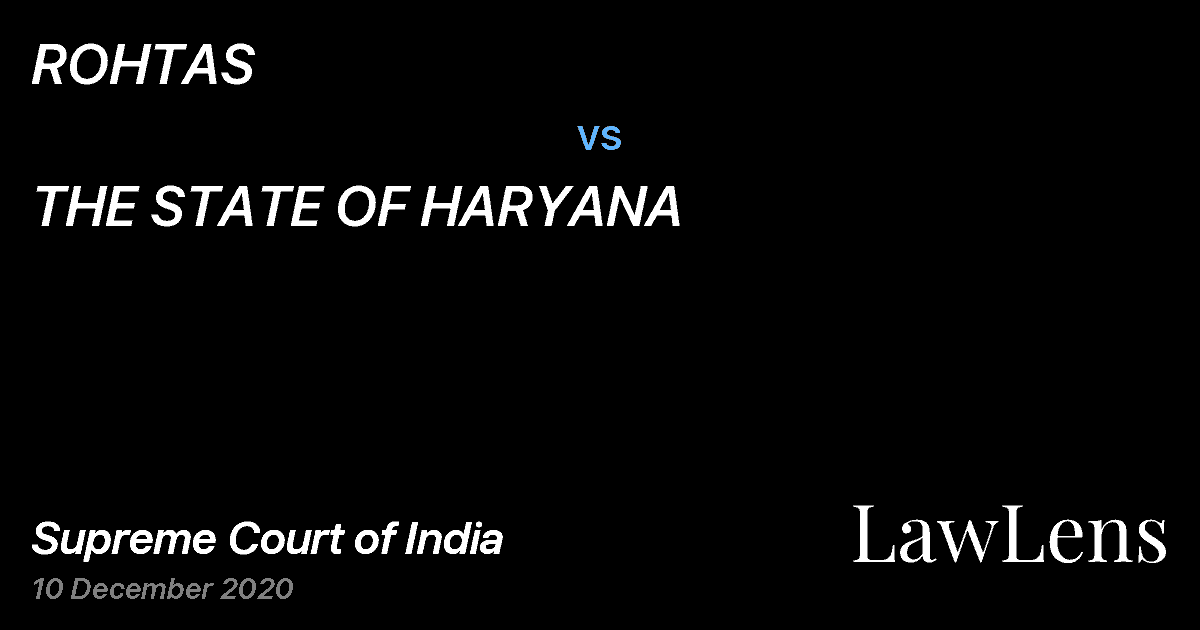 Preview image for ROHTAS vs. THE STATE OF HARYANA