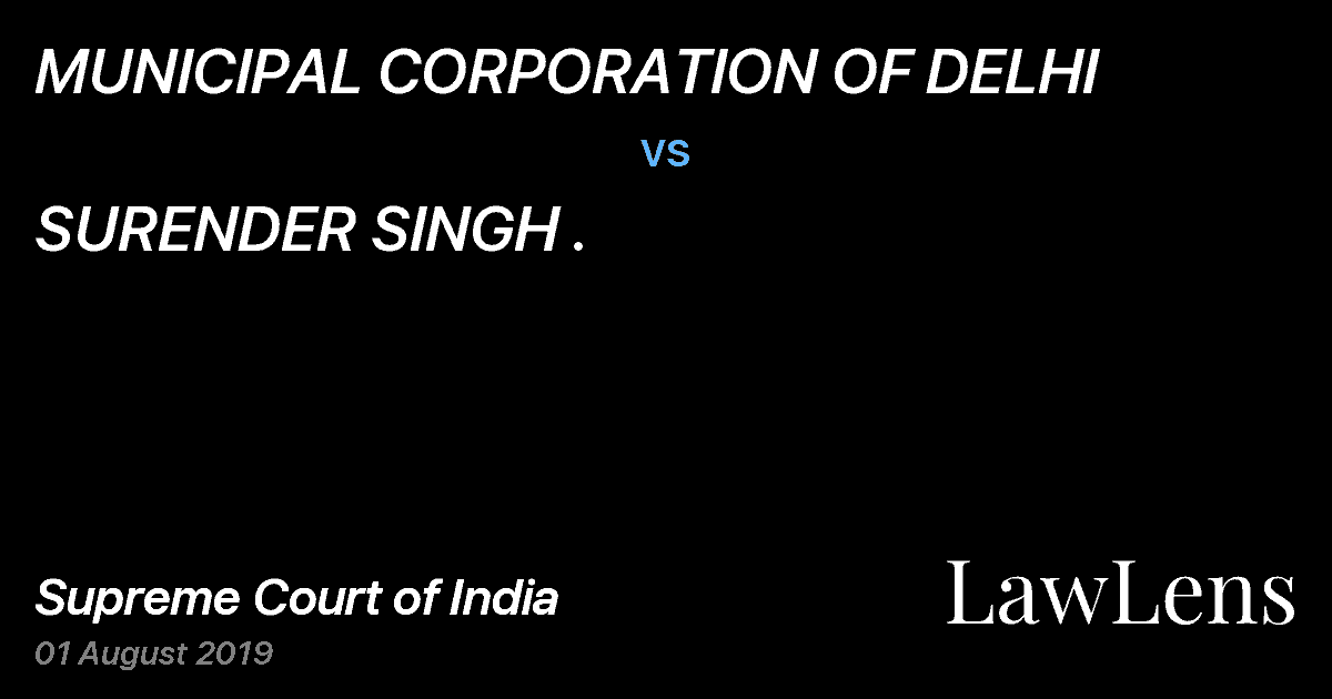 Preview image for MUNICIPAL CORPORATION OF DELHI vs. SURENDER SINGH .