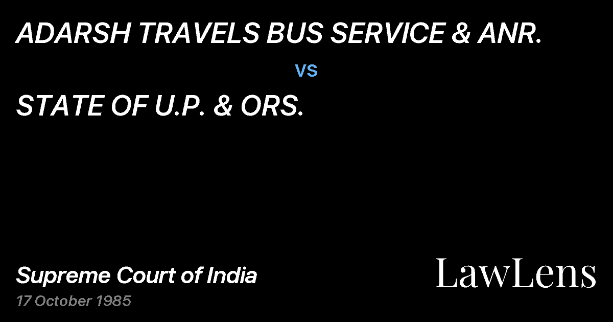 Preview image for ADARSH TRAVELS BUS SERVICE & ANR. vs. STATE OF U.P. & ORS.