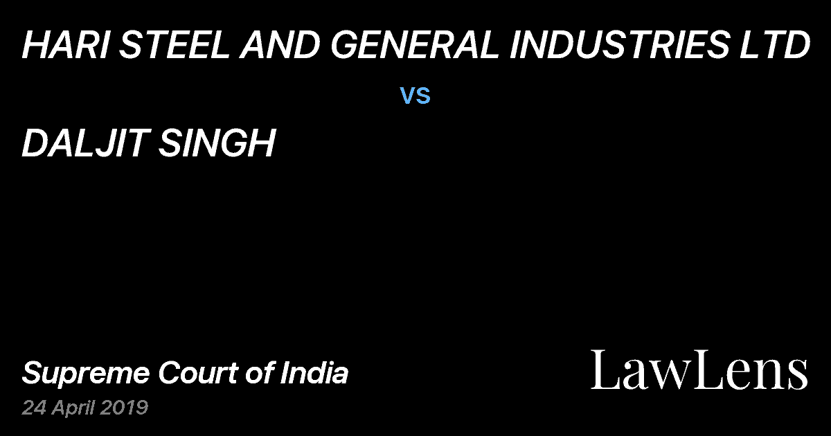 Preview image for HARI STEEL AND GENERAL INDUSTRIES LTD vs. DALJIT SINGH