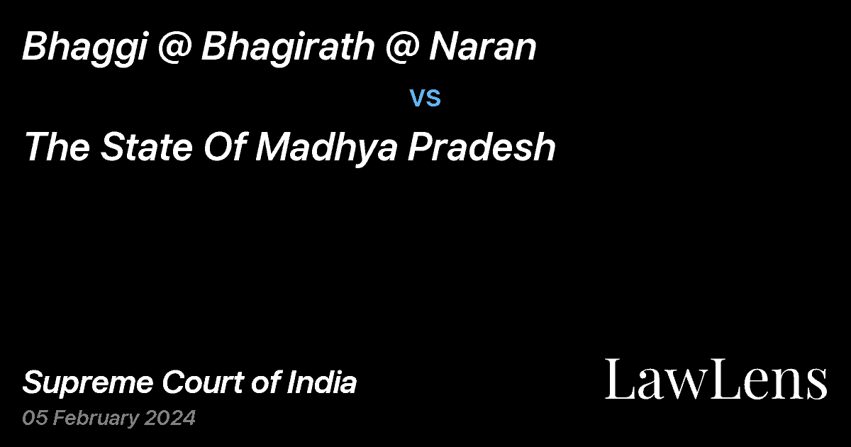 Preview image for Bhaggi @ Bhagirath @ Naran vs. The State Of Madhya Pradesh