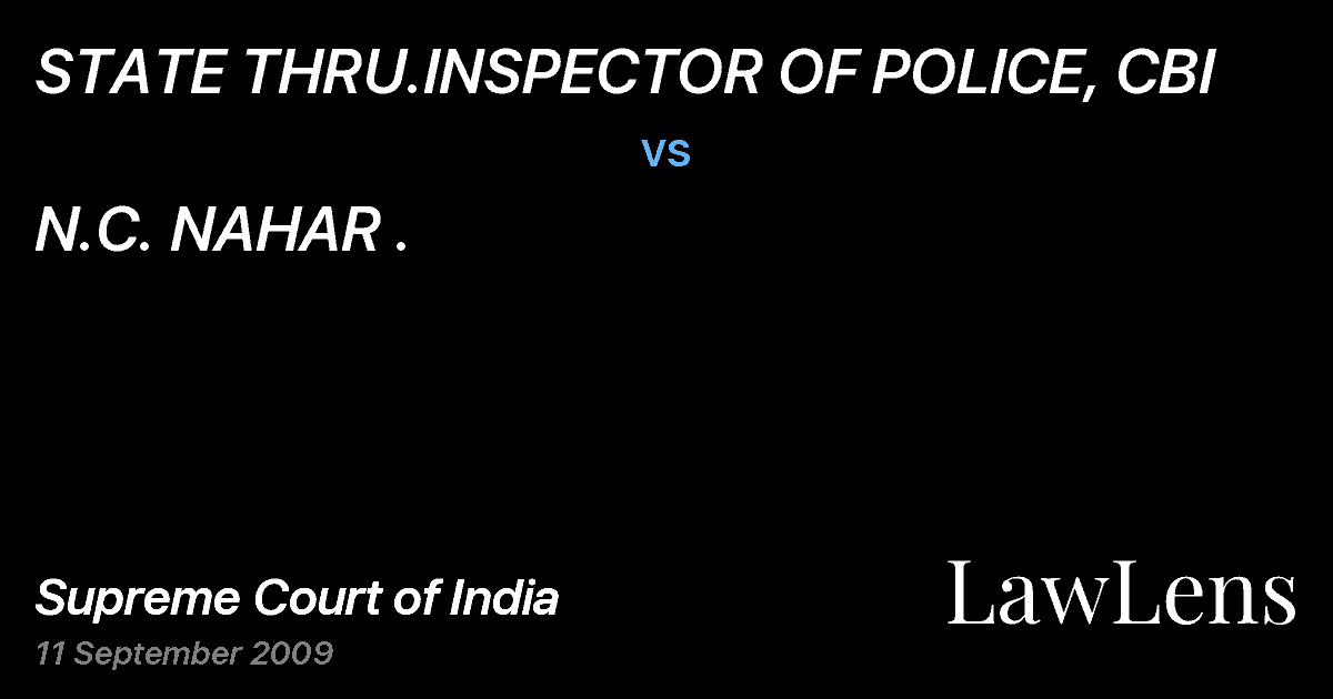 Preview image for STATE THRU.INSPECTOR OF POLICE, CBI vs. N.C. NAHAR .