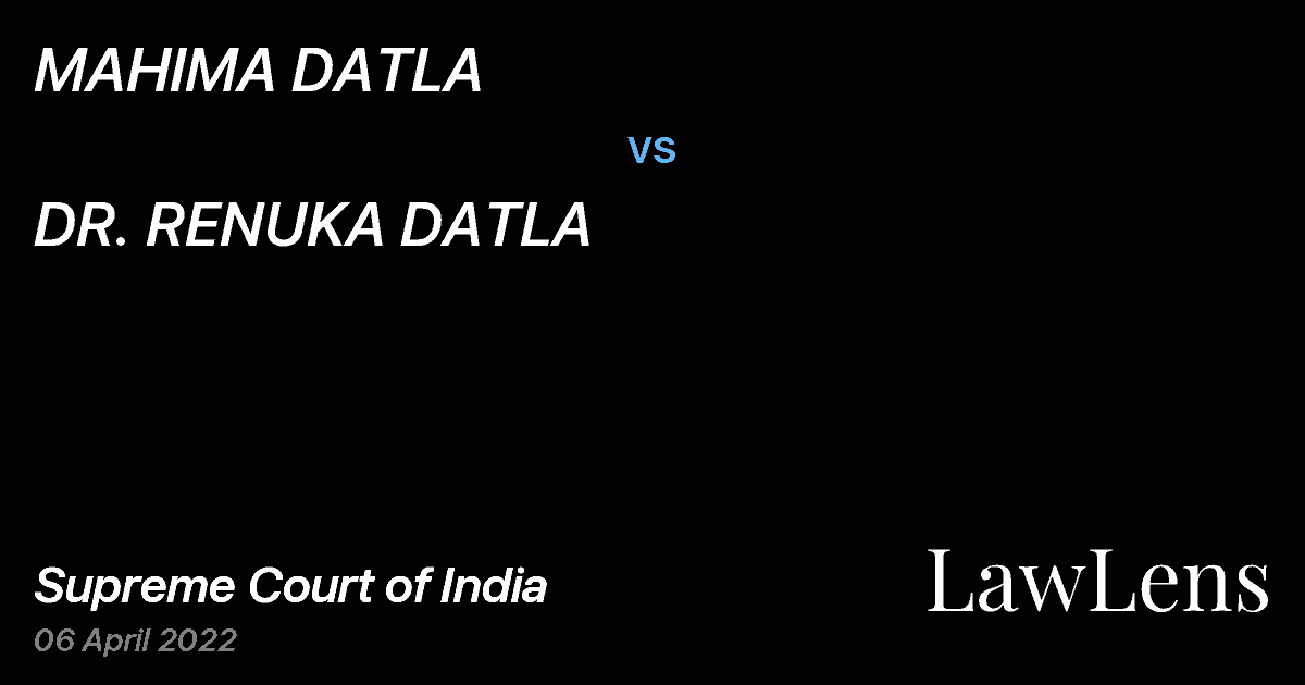 Preview image for MAHIMA DATLA vs. DR. RENUKA DATLA