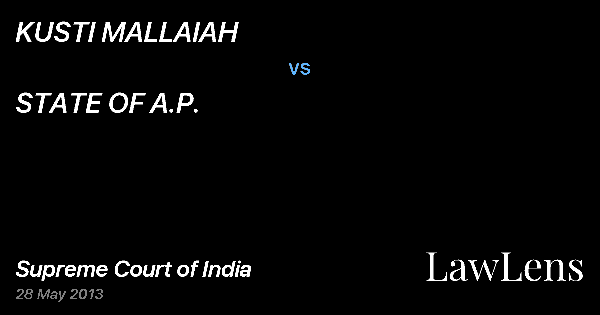 Preview image for KUSTI MALLAIAH vs. STATE OF A.P.