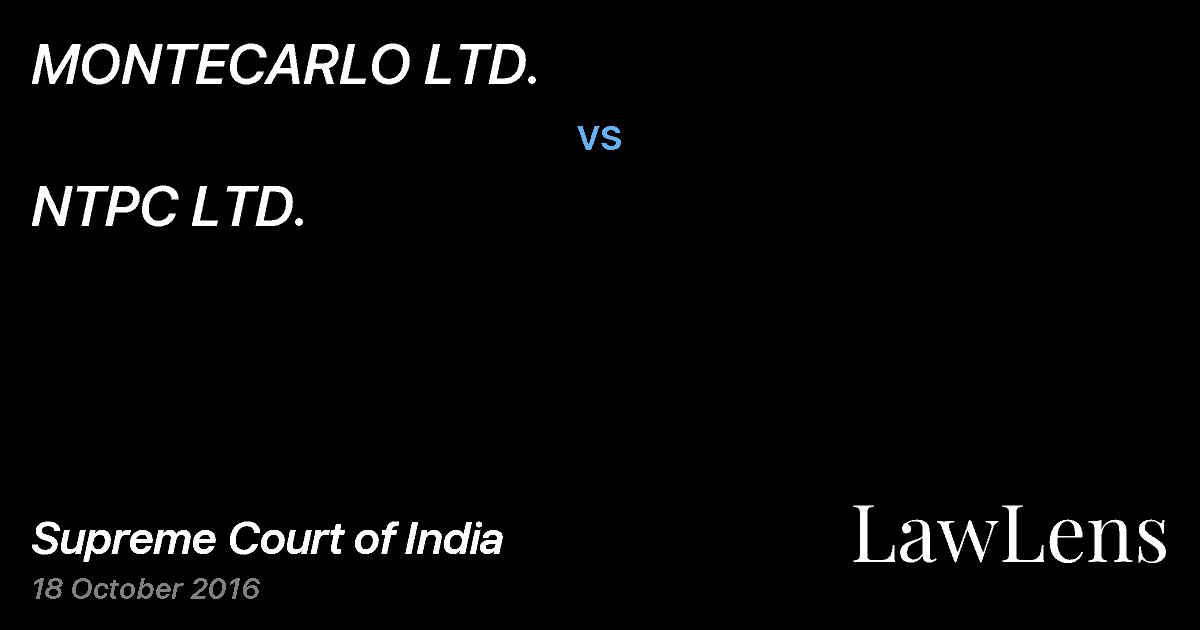 Preview image for MONTECARLO LTD. vs. NTPC LTD.