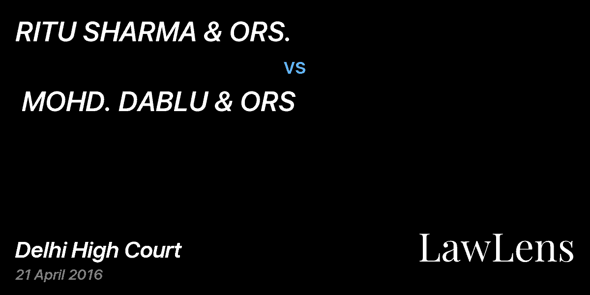 Preview image for RITU SHARMA & ORS.  vs.  MOHD. DABLU & ORS 