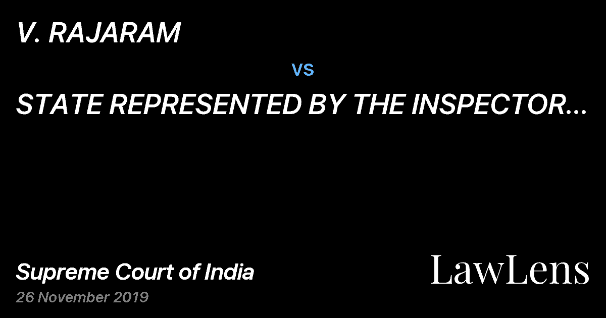 Preview image for V. RAJARAM vs. STATE REPRESENTED BY THE INSPECTOR OF POLICE CBI/SCB