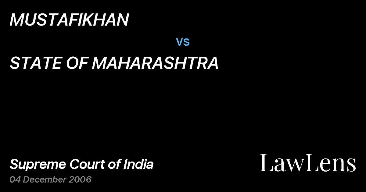 Preview image for MUSTAFIKHAN vs. STATE OF MAHARASHTRA