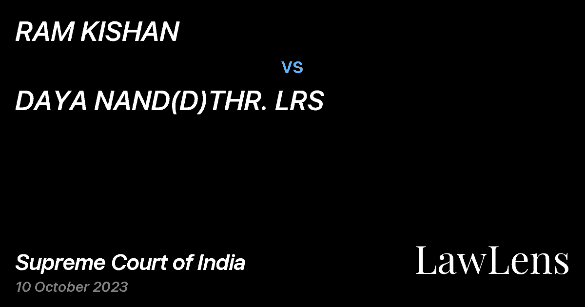 Preview image for RAM KISHAN vs. DAYA NAND(D)THR. LRS
