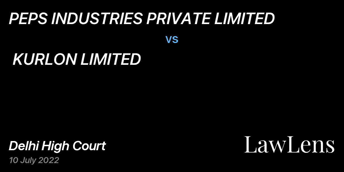 Preview image for PEPS INDUSTRIES PRIVATE LIMITED  vs.  KURLON LIMITED