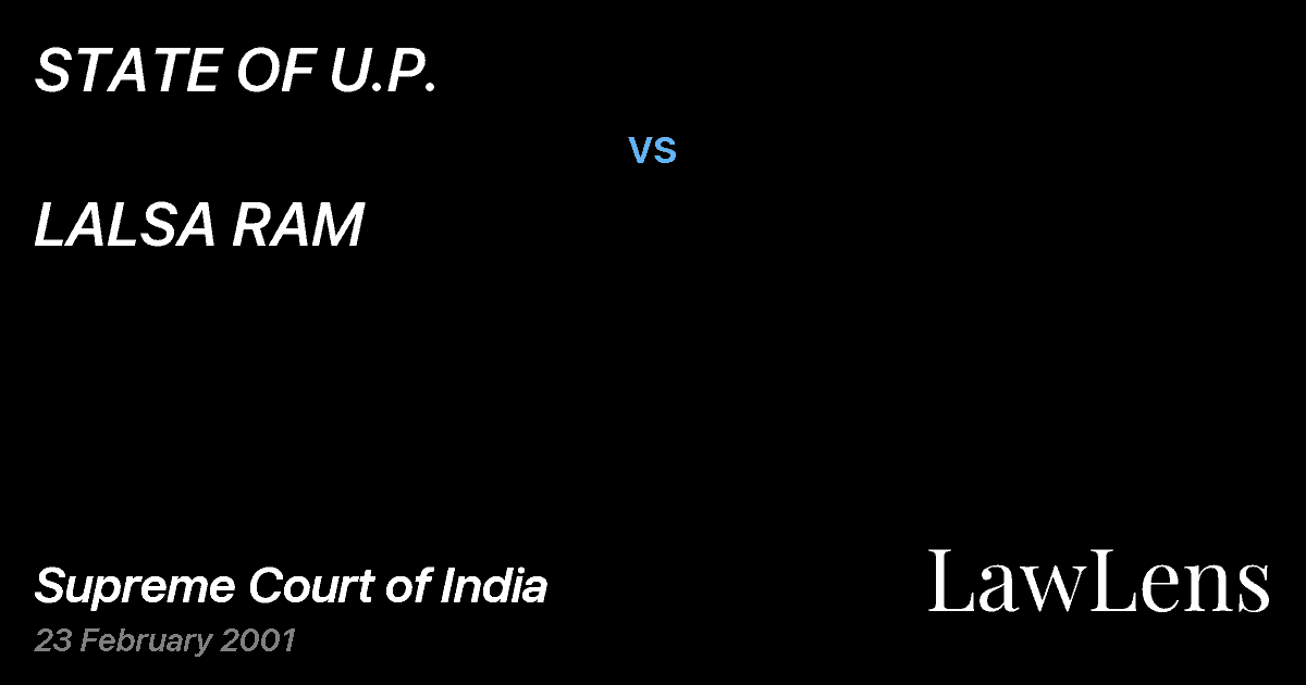 Preview image for STATE OF U.P. vs. LALSA RAM