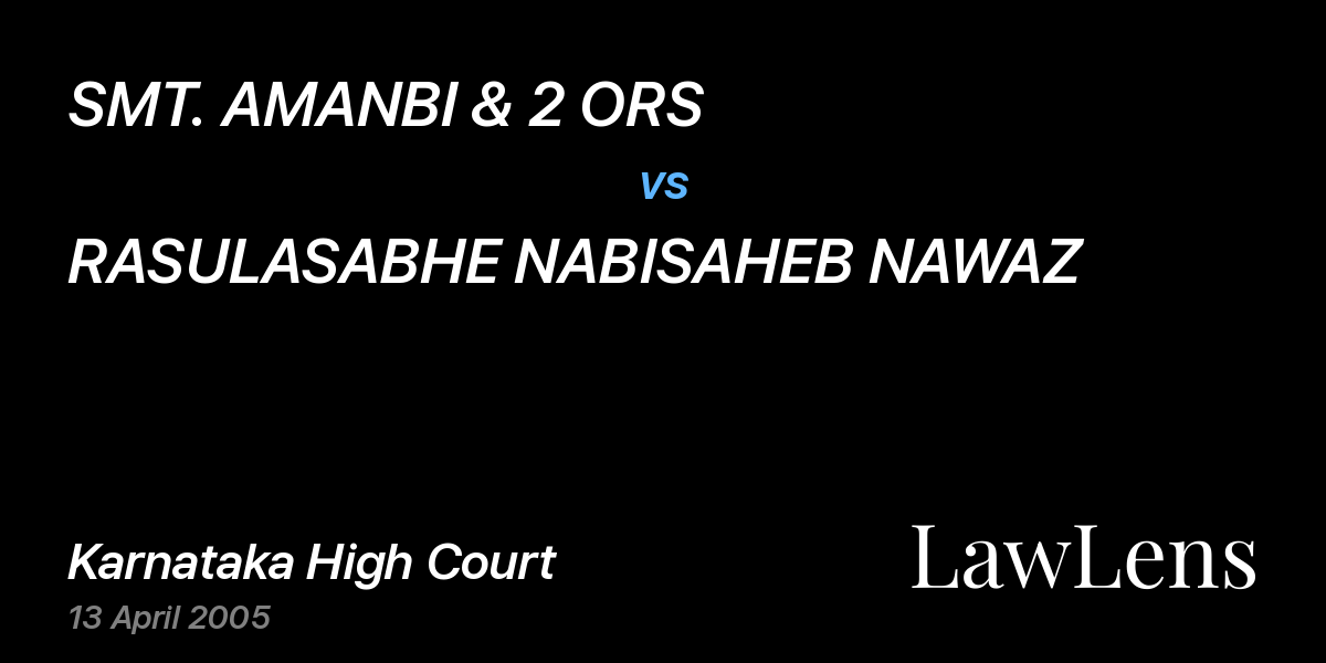 Preview image for SMT. AMANBI & 2 ORS vs. RASULASABHE NABISAHEB NAWAZ