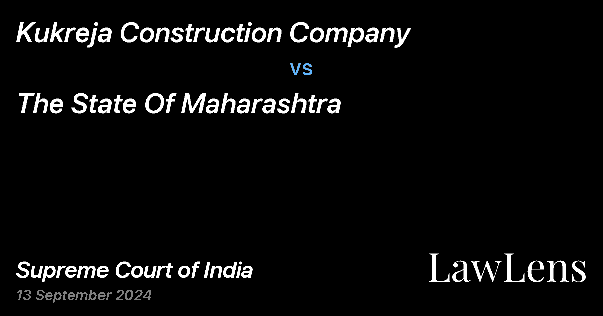 Preview image for KUKREJA CONSTRUCTION COMPANY vs. THE STATE OF MAHARASHTRA