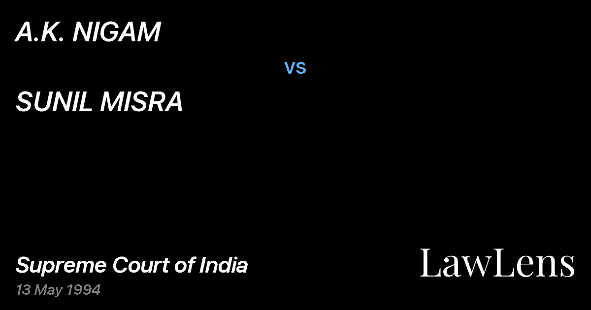 Preview image for A.K. NIGAM vs. SUNIL MISRA