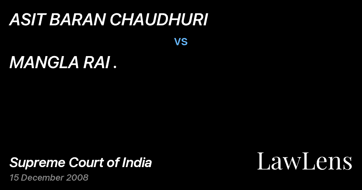 Preview image for ASIT BARAN CHAUDHURI vs. MANGLA RAI .