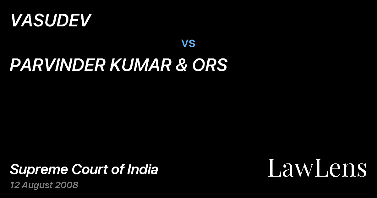 Preview image for VASUDEV vs. PARVINDER KUMAR & ORS