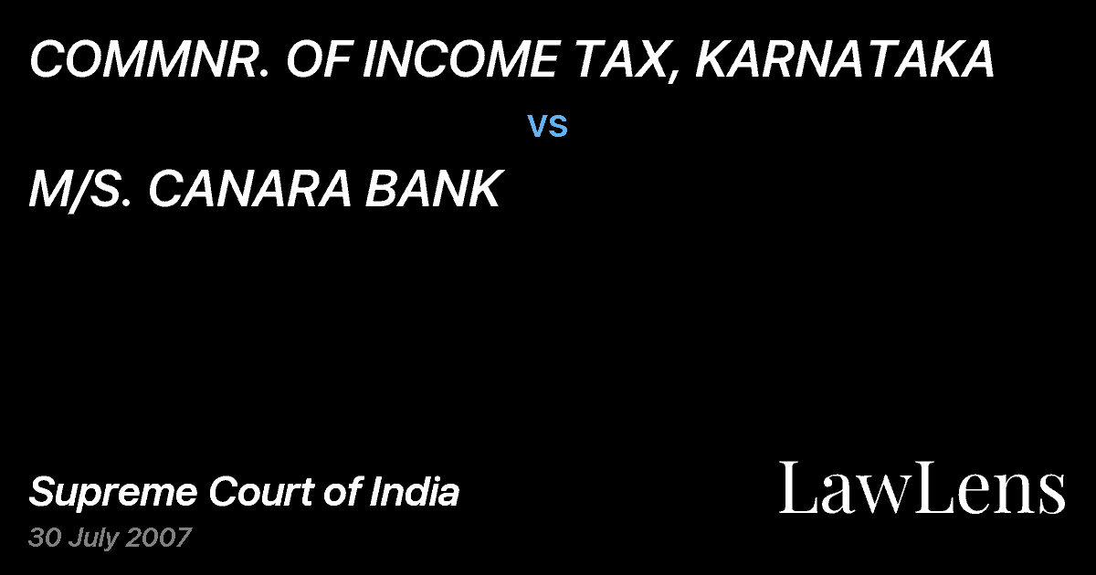 Preview image for COMMNR. OF INCOME TAX, KARNATAKA vs. M/S. CANARA BANK