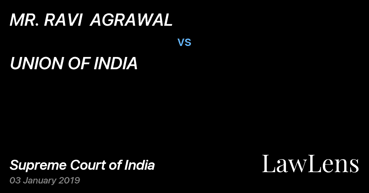 Preview image for MR. RAVI  AGRAWAL vs. UNION OF INDIA