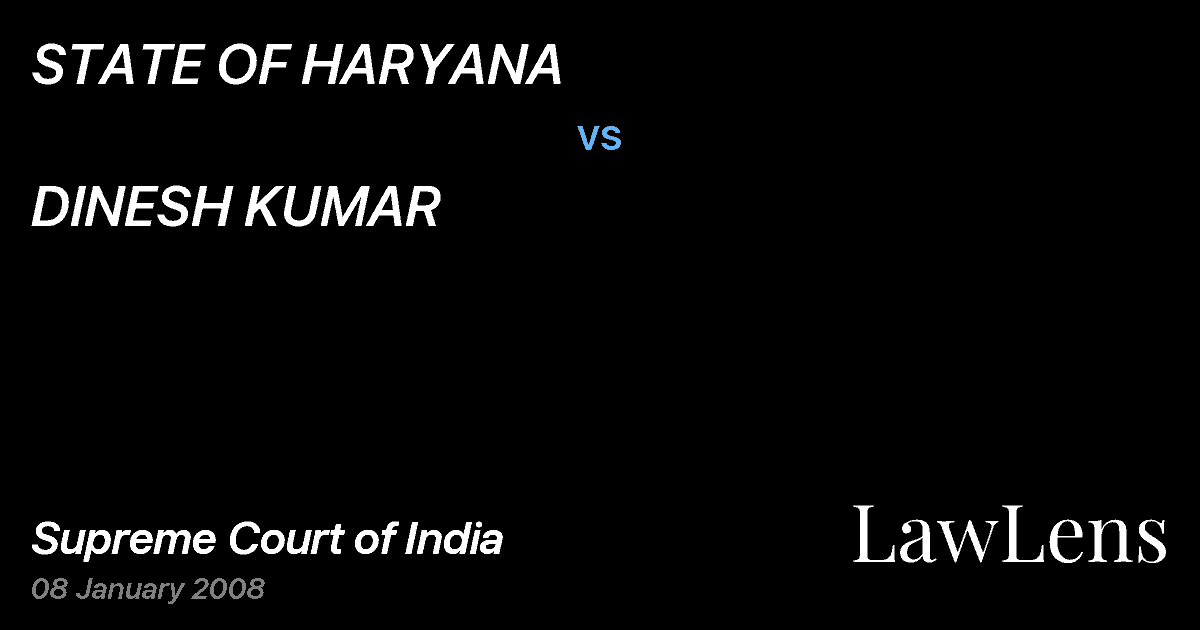 Preview image for STATE OF HARYANA vs. DINESH KUMAR