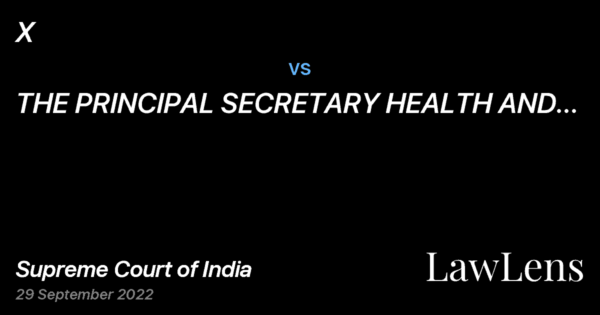 Preview image for X vs. THE PRINCIPAL SECRETARY HEALTH AND FAMILY WELFARE DEPARTMENT GOVT. OF NCT OF DELHI