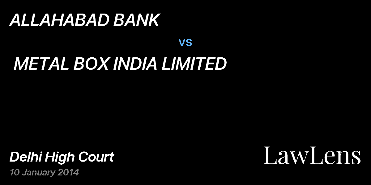 Preview image for ALLAHABAD BANK  vs.  METAL BOX INDIA LIMITED