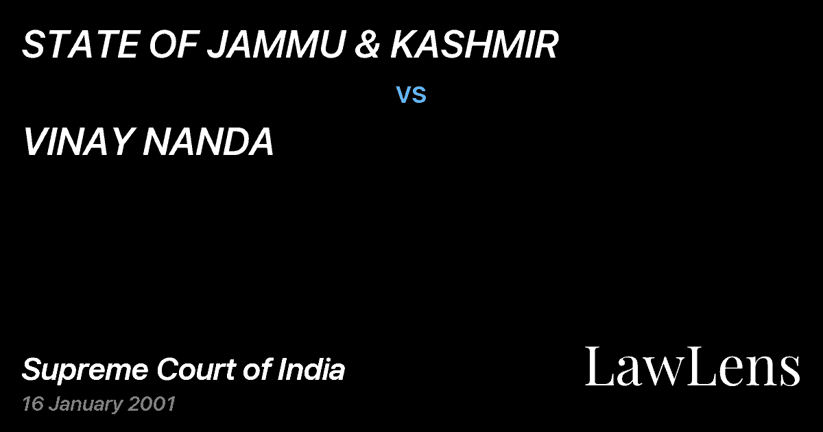 Preview image for STATE OF JAMMU & KASHMIR vs. VINAY NANDA