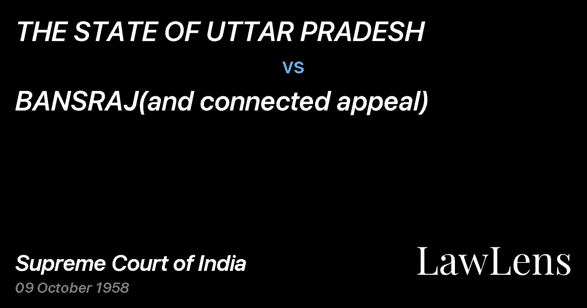 Preview image for THE STATE OF UTTAR PRADESH vs. BANSRAJ(and connected appeal)
