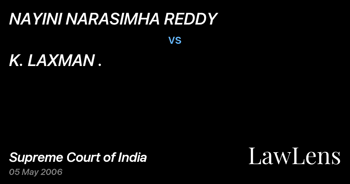 Preview image for NAYINI NARASIMHA REDDY vs. K. LAXMAN .