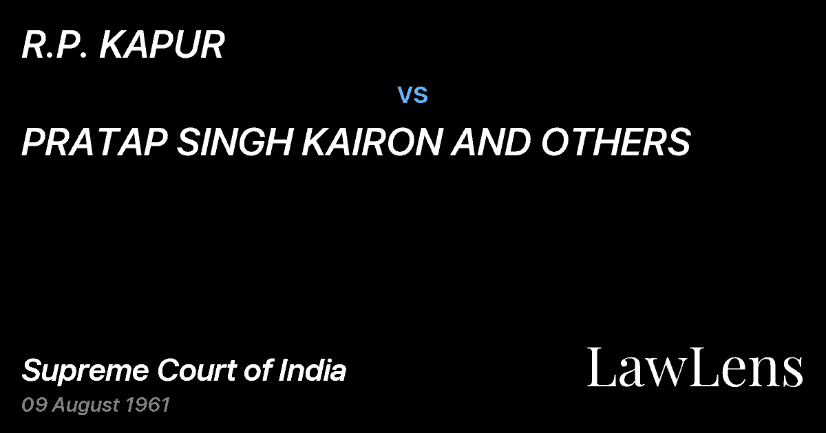 Preview image for R.P. KAPUR vs. PRATAP SINGH KAIRON AND OTHERS