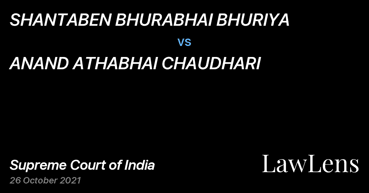 Preview image for SHANTABEN BHURABHAI BHURIYA vs. ANAND ATHABHAI CHAUDHARI