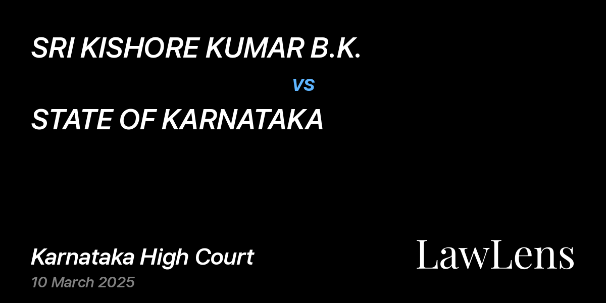 Preview image for SRI KISHORE KUMAR B.K. vs. STATE OF KARNATAKA