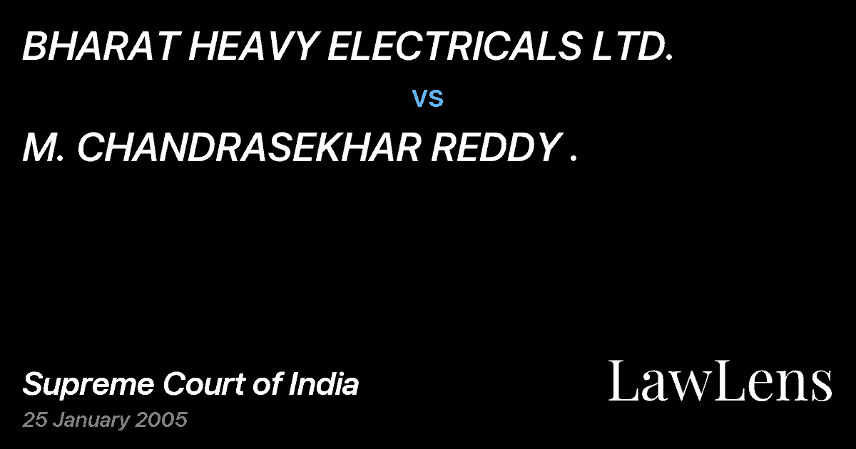 Preview image for BHARAT HEAVY ELECTRICALS LTD. vs. M. CHANDRASEKHAR REDDY .