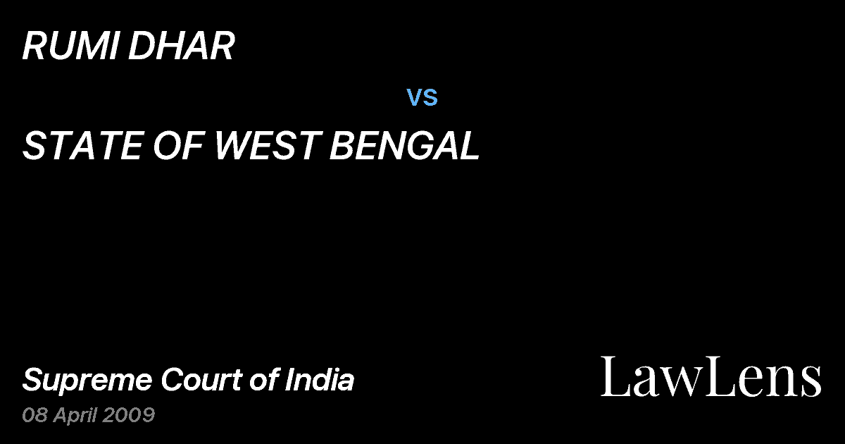 Preview image for RUMI DHAR vs. STATE OF WEST BENGAL