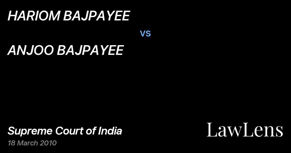 Preview image for HARIOM BAJPAYEE vs. ANJOO BAJPAYEE