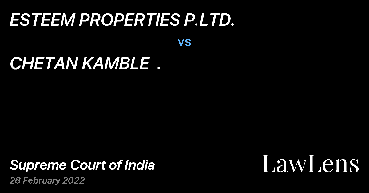 Preview image for ESTEEM PROPERTIES P.LTD. vs. CHETAN KAMBLE  .