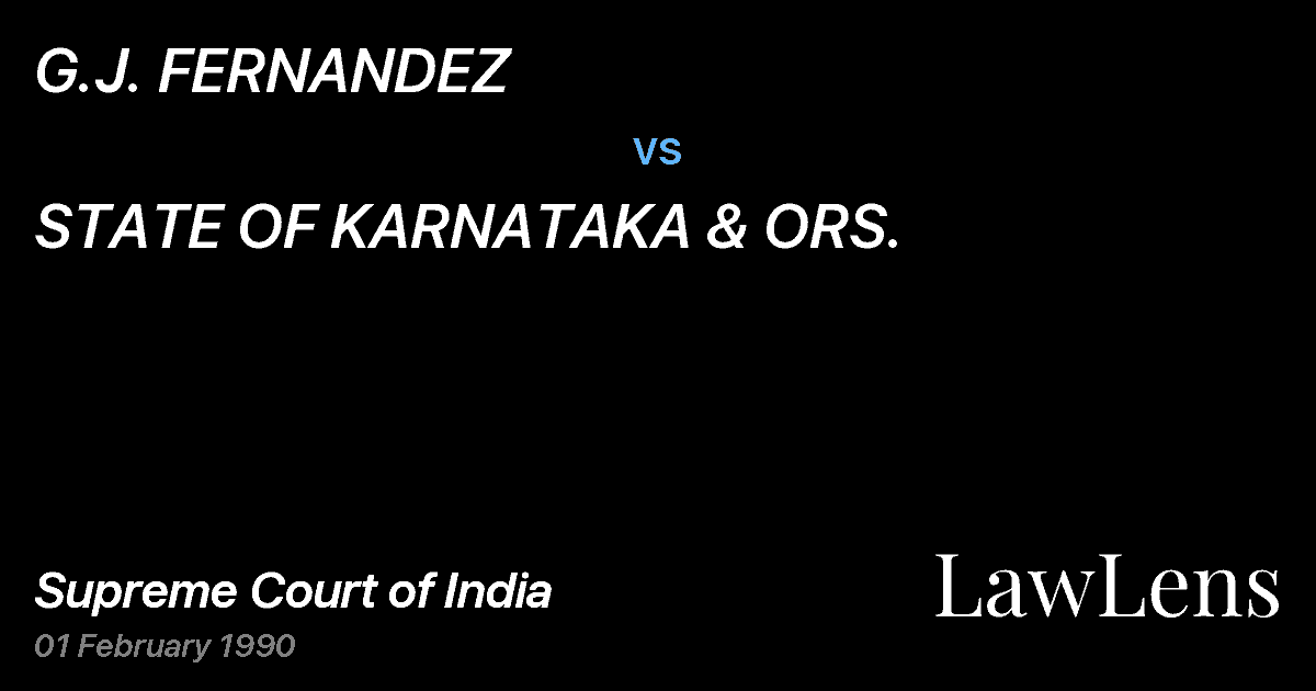 Preview image for G.J. FERNANDEZ vs. STATE OF KARNATAKA & ORS.