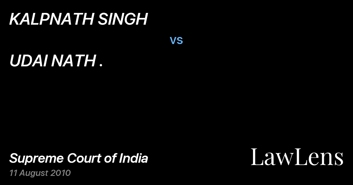 Preview image for KALPNATH SINGH vs. UDAI NATH .