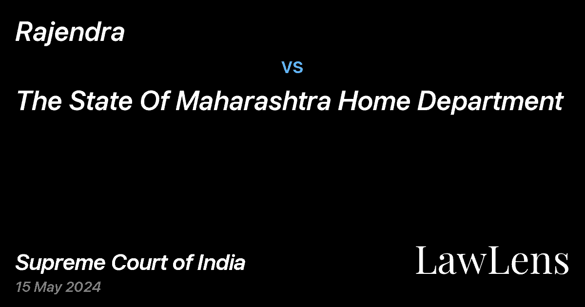 Preview image for Rajendra vs. The State Of Maharashtra Home Department