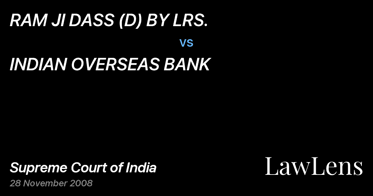 Preview image for RAM JI DASS (D) BY LRS. vs. INDIAN OVERSEAS BANK