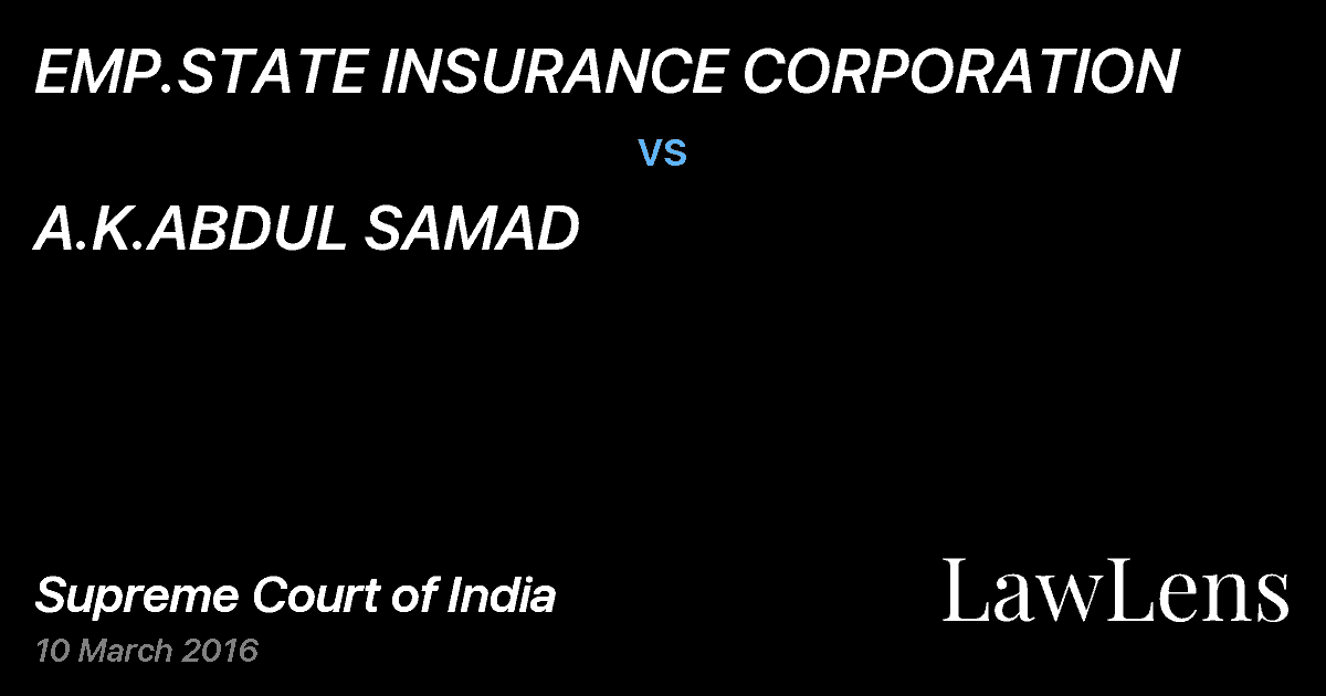 Preview image for EMP.STATE INSURANCE CORPORATION vs. A.K.ABDUL SAMAD