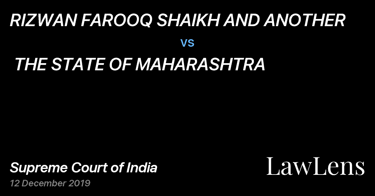 Preview image for RIZWAN FAROOQ SHAIKH AND ANOTHER  vs.  THE STATE OF MAHARASHTRA
