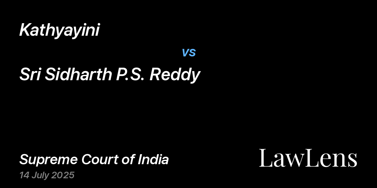 Preview image for Kathyayini vs. Sri Sidharth P.S. Reddy