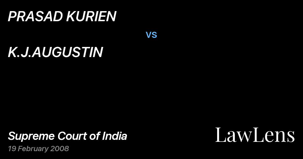 Preview image for PRASAD KURIEN vs. K.J.AUGUSTIN