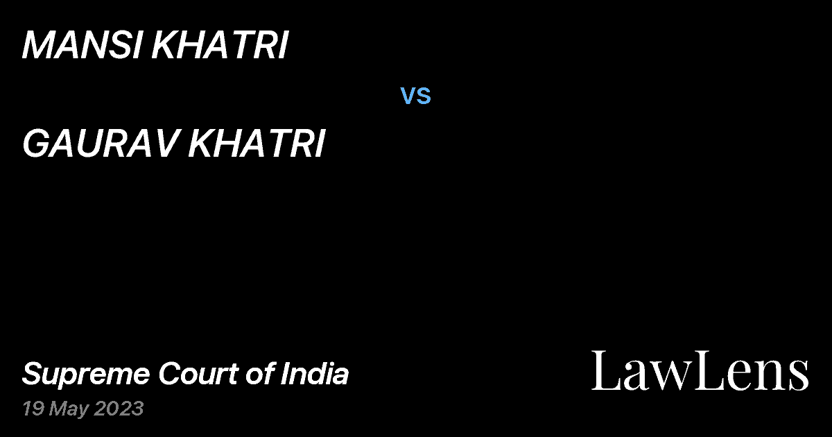 Preview image for MANSI KHATRI vs. GAURAV KHATRI