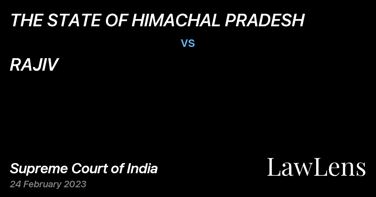 Preview image for THE STATE OF HIMACHAL PRADESH vs. RAJIV