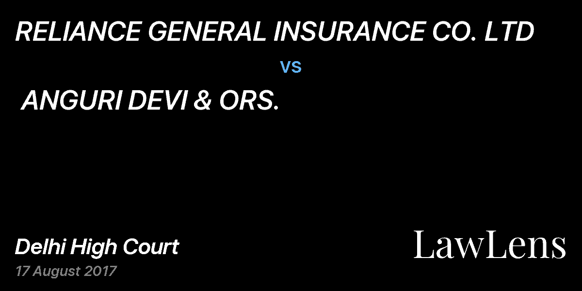 Preview image for RELIANCE GENERAL INSURANCE CO. LTD vs. ANGURI DEVI & ORS.