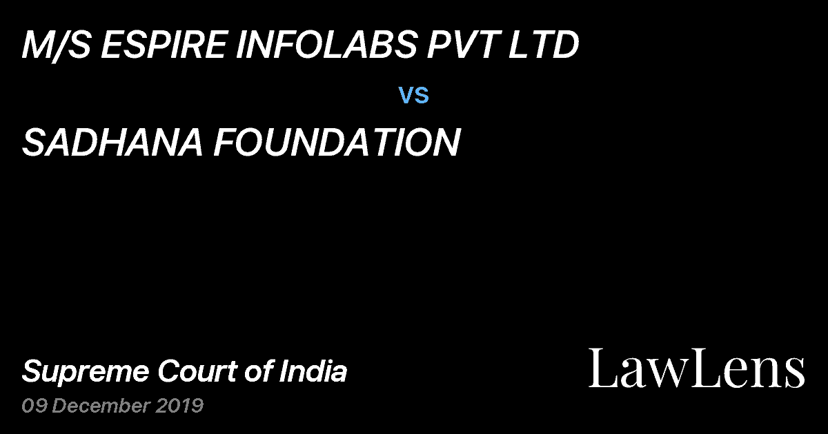 Preview image for M/S ESPIRE INFOLABS PVT LTD vs. SADHANA FOUNDATION