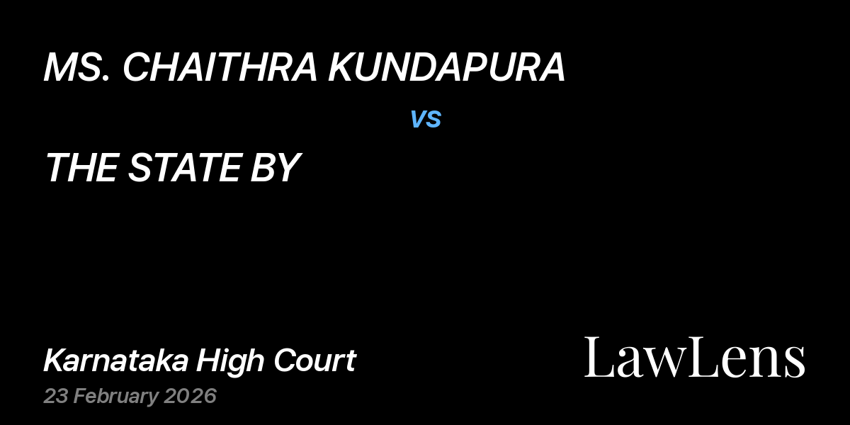 Preview image for MS. CHAITHRA KUNDAPURA vs. THE STATE BY