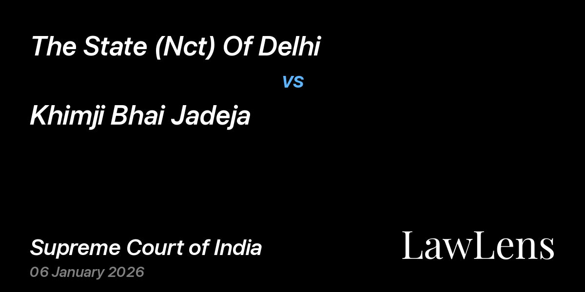 Preview image for The State (Nct) Of Delhi vs. Khimji Bhai Jadeja